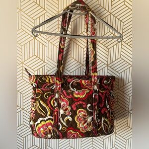 Vera Bradley brown floral quilted shoulder bag